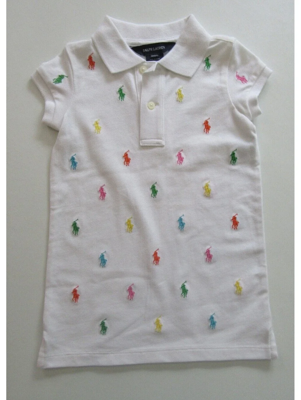 Ralph Lauren Polo Baby Girls All Over Pony Dress White 2T NWT NEW